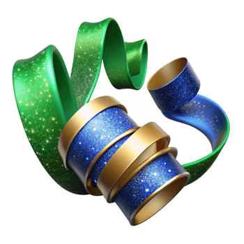 wonderful minimalist Celebration Streamers Green and Blue Cutout high resolution png