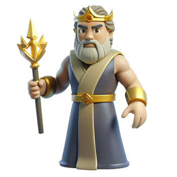 magnificent classic Zeus, king of the gods, holding a lightning bolt original png