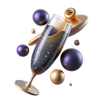 beautiful traditional Champagne Flute with Bubbles Cutout high quality png