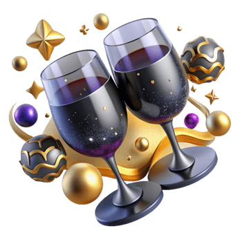 vibrant contemporary Clinking Wine Glasses Cheers Cutout authentic png