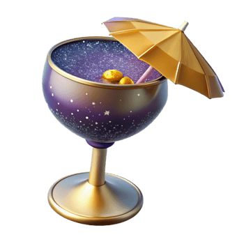 extraordinary classic Cocktail Glass with Umbrella Isolated Cutout original png