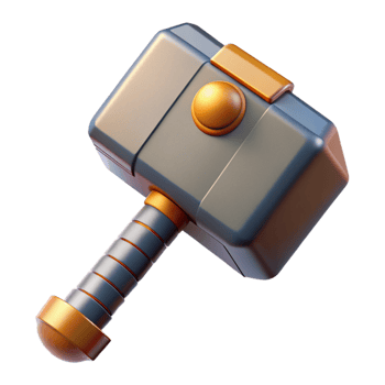 impressive vintage Thor's Hammer, Mjolnir premium png
