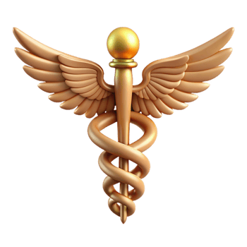 impressive classic Caduceus, staff of Hermes 4K png