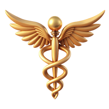 dramatic vintage Caduceus, staff of Hermes professional png