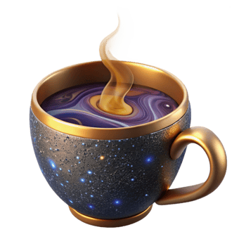 wonderful contemporary Coffee Cup with Steam Cutout with Top View high quality png