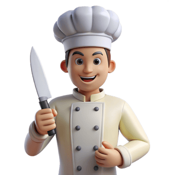 extraordinary abstract Chef holding a knife, original png