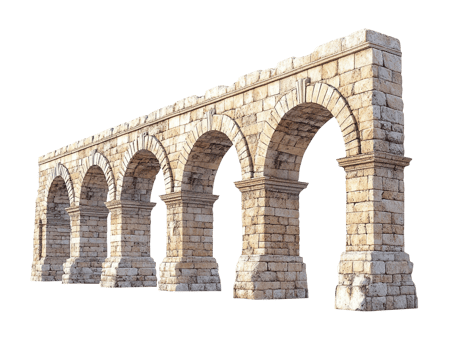 Roman Aqueduct isolated on transparent background png