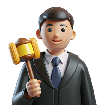beautiful traditional Judge with a gavel, professional png