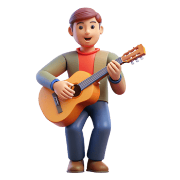 extraordinary traditional Musician playing a guitar, exclusive png