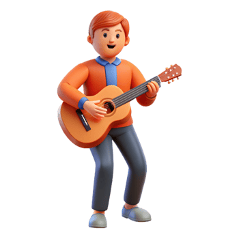 dramatic abstract Musician playing a guitar, high quality png