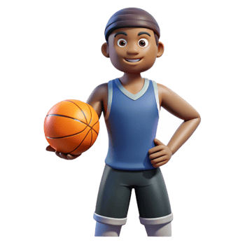elegant abstract Athlete holding a basketball, premium png