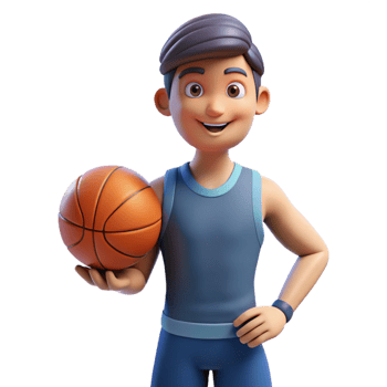 stunning creative Athlete holding a basketball, detailed png