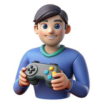 beautiful creative Gamer with a controller, premium png