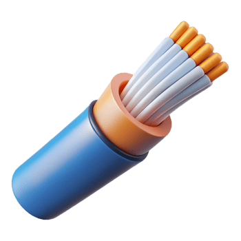 serene artistic A fiber optic cable with exposed strands detailed png