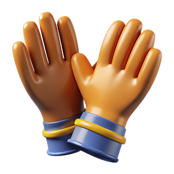 dramatic minimalist A pair of work gloves detailed png