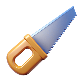 dramatic minimalist A handsaw high resolution png