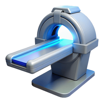 wonderful abstract Advanced medical scanner emitting a blue beam, high quality png