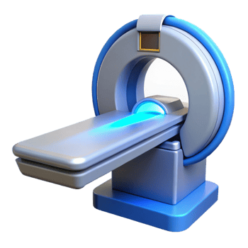serene vintage Advanced medical scanner emitting a blue beam, detailed png