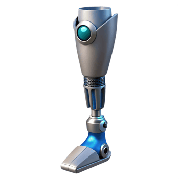 wonderful modern Cybernetic prosthetic leg with hydraulic pistons, detailed png