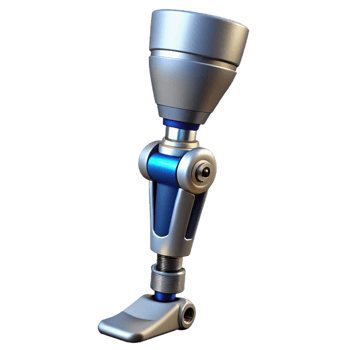 extraordinary modern Cybernetic prosthetic leg with hydraulic pistons, premium png