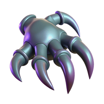 serene artistic Alien creature hand with sharp claws, original png