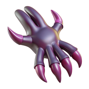 impressive classic Alien creature hand with sharp claws, high quality png