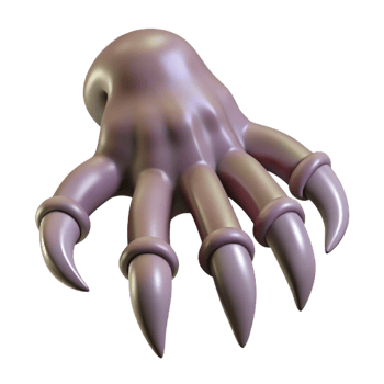 wonderful minimalist Alien creature hand with sharp claws, high quality png