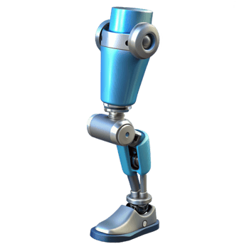 elegant traditional Cybernetic exoskeleton leg with hydraulics, original png