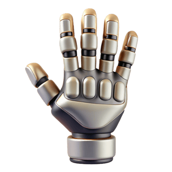 stunning contemporary Cybernetic exoskeleton hand with articulated fingers, original png
