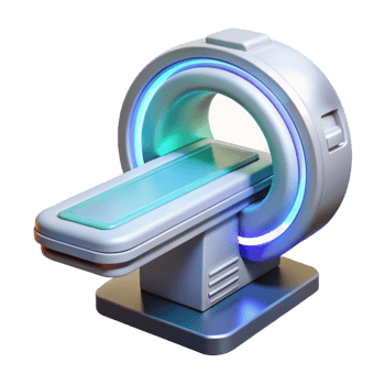 impressive traditional Advanced medical scanner with holographic display, 4K png
