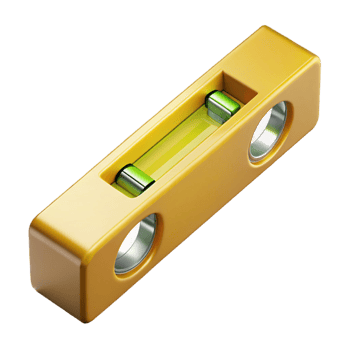 vibrant traditional Level tool, spirit level, yellow, detailed png