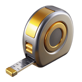 wonderful artistic Tape measure, extended, metallic, premium png