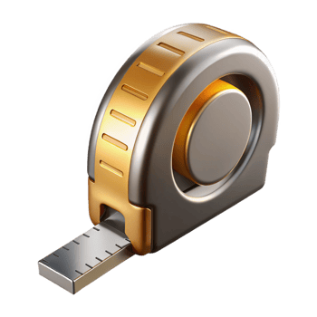 serene traditional Tape measure, extended, metallic, premium png
