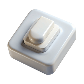 stunning vintage Single light switch, white plastic, genuine png