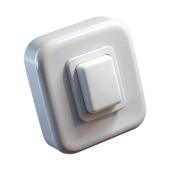magnificent traditional Single light switch, white plastic, high resolution png