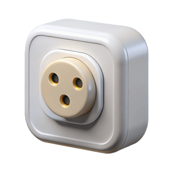 dramatic contemporary Electrical outlet, US standard, white, genuine png