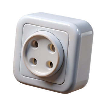 magnificent rustic Electrical outlet, US standard, white, high quality png