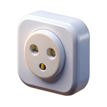 vibrant creative Electrical outlet, US standard, white, 4K png