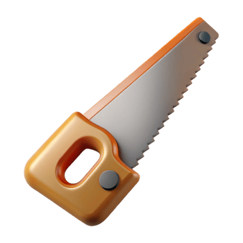 elegant minimalist Saw, handsaw, wooden handle, premium png