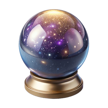 extraordinary traditional Crystal Ball Cutout with Bright White Light high resolution png