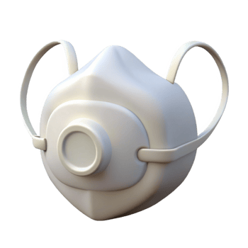 serene artistic Dust mask, white, disposable, exclusive png