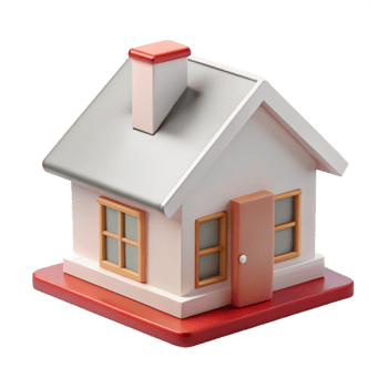 vibrant traditional Miniature house model, white cardboard, exclusive png