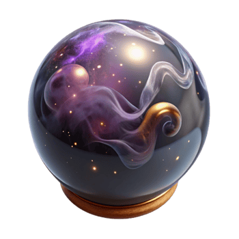 magnificent modern Crystal Ball with Swirling Smoke Cutout original png