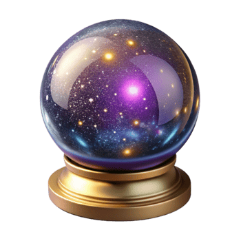 stunning traditional Crystal Ball Cutout with Bright White Light premium png