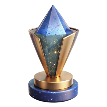 stunning classic Crystal Trophy Isolated on Transparent Background high resolution png