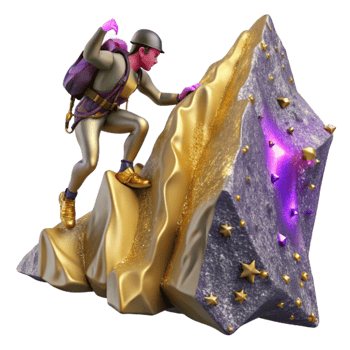 wonderful traditional Daring Mountain Climber Ascending Cliff Face Isolated detailed png