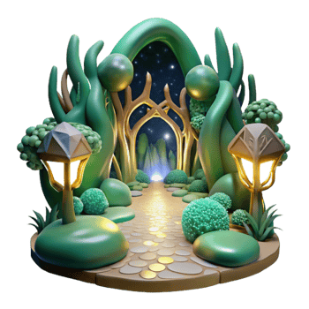 vibrant classic Dark Cave Entrance Cutout with Eerie Green Light genuine png