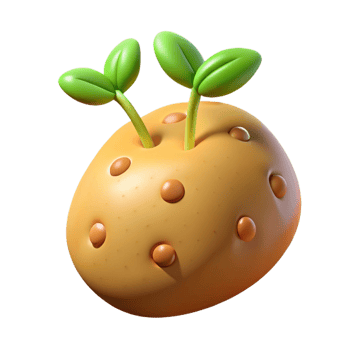 dramatic traditional Potato with sprouts professional png