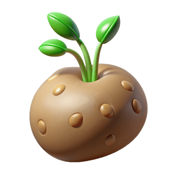 magnificent contemporary Potato with sprouts high resolution png