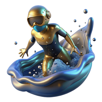 elegant contemporary Diver Entering Water Splashing Cutout high quality png